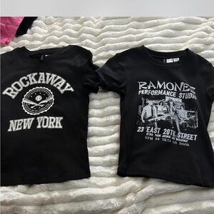 H&M Black Short Sleeve Tees
